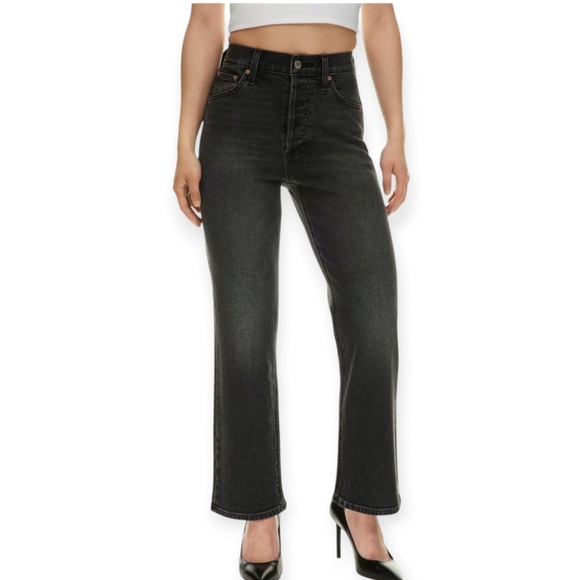 Aritzia Denim Forum The Arlo High Rise Straight Jeans in Black Licorice 31 (12) - Picture 16 of 16